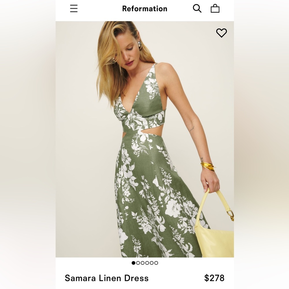 Reformation Samara Linen Dress sz0